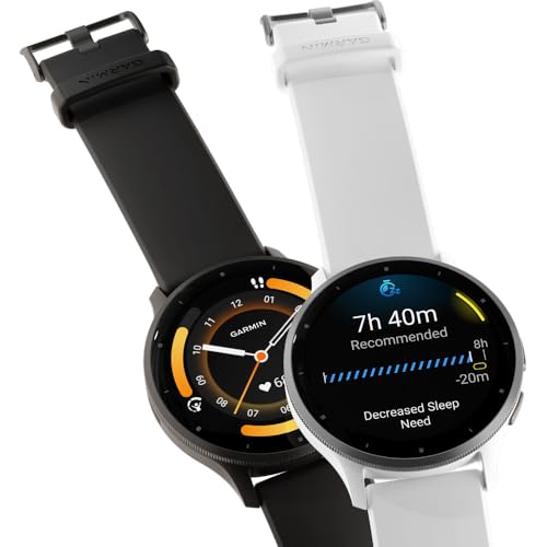 Garmin Venu 3 (Refurbished) Slate Stainless Steel Bezel 1.4-Inch AMOLED Touchscreen Display Smart Watch with 45mm Black Case and Silicone Band, 010-N2784-01