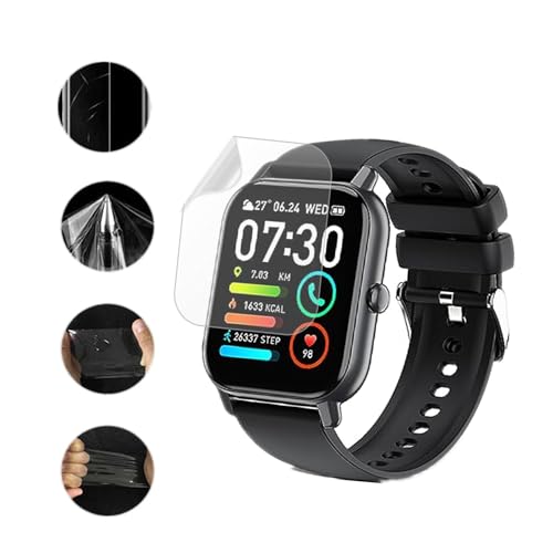 Aemus Screen Protector Compatible for Quican, Tensky ID208 PLUS Smartwatch (6 Pack) Clear TPU Film Compatible for Mindimp P66D P114 P125 Smart Watch 1.85"