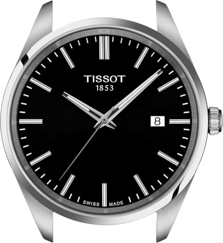 Tissot PR 100 40mm, Swiss Quartz Watch for Men, Stainless Steal Case, Black Dial, T1504101108100
