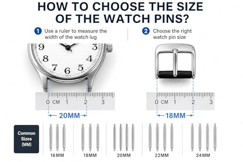EFIXTK Watch Link Removal Kit, Watch Band Tool for Watch Bracelet Resizing,Adjustment -Watch Strap Pins Repair,Fixing,Replacement Set with 20 Spring Bars,20 Watch Cotter Pins
