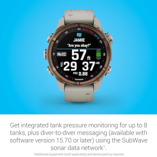 Garmin Descent™ Mk3i, Dive Computer and Multisport GPS Smartwatch, Air Integration, French Gray