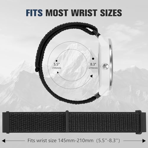 20mm Nylon Band Compatible with Garmin Vivoactive 5 Watch Bands,Soft Quick Release Strap Breathable for Vivoactive 3/Vivoactive 6/Venu Sq/Sq 2/Sq Music/2 Plus,Approach S50/S40/S44/S70 42mm Women Men