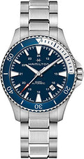 Hamilton Khaki Navy Automatic Men's Watch, 40mm Stainless Steel Case, Swiss Made, Blue Dial Analog Wrist Watch for Men, 100m Waterproof, Sapphire Crystal, 3-Hand Movement, Stainless Steel Strap
