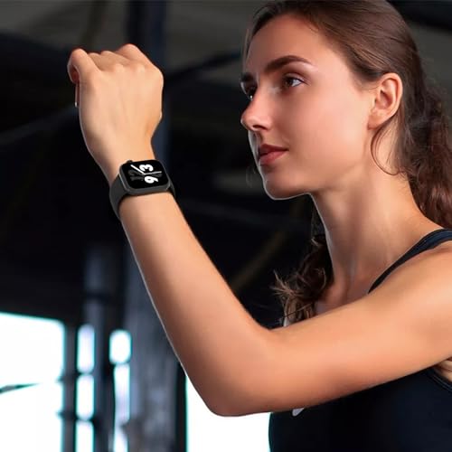 Sport Band Compatible with Apple Watch 38mm 40mm 41mm 42mm 44mm 45mm 46mm 49mm, Replacement Soft Silicone Strap Wristbands for iWatch Series 11/10/9/8/7/6/5/4/3/2/1 Ultra SE Women Men, Black