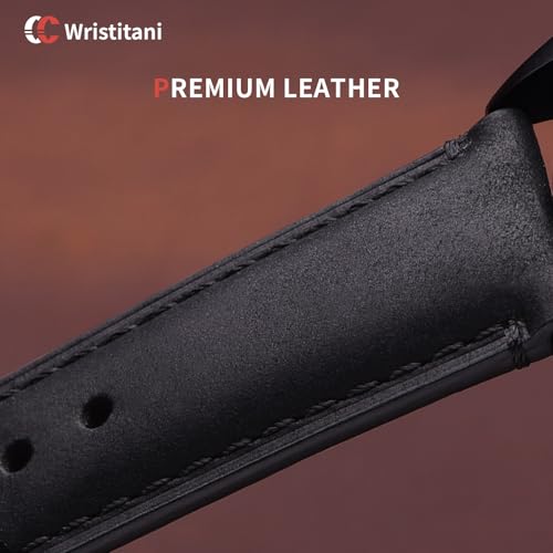 Wristitani 3 Pack Leather Watch Strap, 18mm 19mm 20mm 21mm 22mm 24mm Top Genuine Leather Watch bands for Men, Quick Release Vintage Wristband