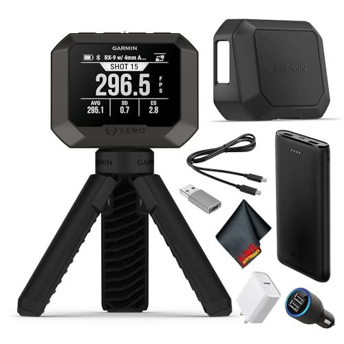 Garmin Xero C2 Chronograph, Compact Ballistic Velocity Measurement Device, 100–5000 FPS Range, Rapid Fire Support, Smartwatch and ShotView App Compatible Bundle