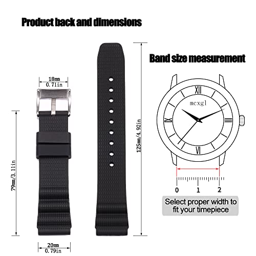 MCXGL 20mm Soft Silicone Strap compatible with Citizen Hyper Aqualand Duplex Promaster Men's Dive Watch Band waterproof wristband watches Accessories