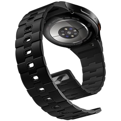 Bandletic Magnetic Silicone Band Compatible with Samsung Galaxy Watch 7 6 5 4 FE 40mm 44mm/for Galaxy Watch 6 4 Classic 43mm 47mm 42mm 46mm/Watch 5 Pro 45mm, 20mm No Gap Strap for Men Women, Black