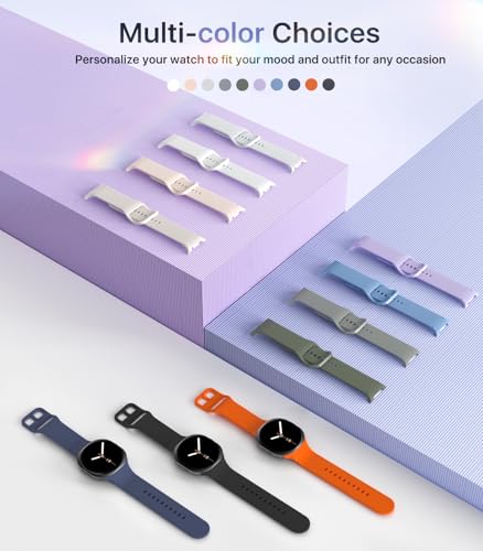 TiMOVO 6 Pack Sport Bands Compatible for Samsung Galaxy Watch 8 40mm 44mm/Galaxy Watch 8 Classic 46mm (2025), Soft Silicone Replacement Strap for Women Men, M/L