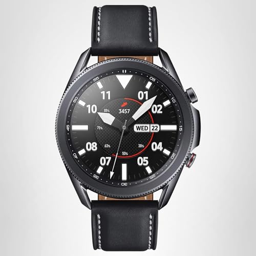 Samsung Galaxy Watch 3 (45mm, GPS, Bluetooth) Smart Watch with Advanced Health Monitoring, Fitness Tracking, and Long Lasting Battery - Mystic Black (Renewed)