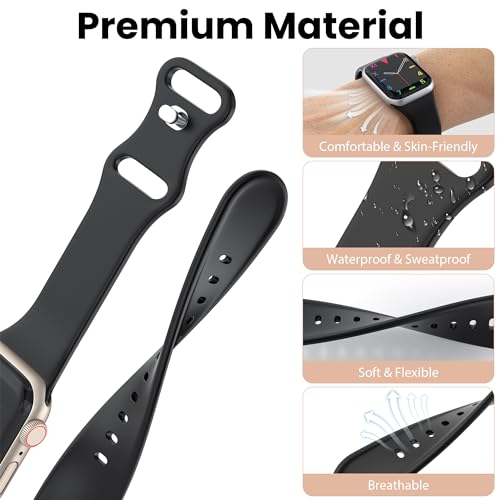 Kounlsyam 18 Pack Bands Compatible with Apple Watch Band 49mm 46mm 45mm 44mm 42mm 41mm 40mm 38mm for Women Men, Sport Silicone Breathable Strap for iWatch Series Ultra 11 10 9 8 SE 7 6 5 4 3 2 1