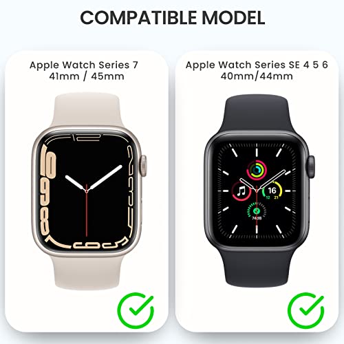 3 in 1 Goton Waterproof Hard Case for Apple Watch Screen Protector 44mm, 360° Slim Full Protective Tempered Glass Face Cover + Back Hard PC Bumper for iWatch SE 3/SE 2/SE, Series 6/5/4,44mm MatteBlack