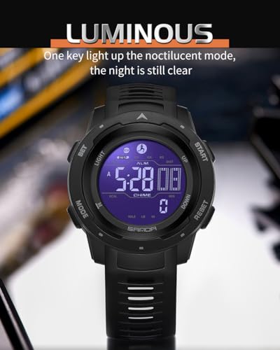FANMIS Men Pedometer Watches Military Multifunctional 50M Waterproof Digital Outdoor Sports Watch