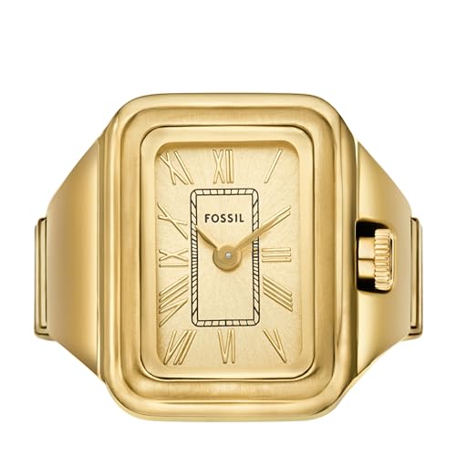 Fossil Women's Watch Ring, Quartz Stainless Steel Two-Hand Ring Watch for Women, Color: Gold Raquel