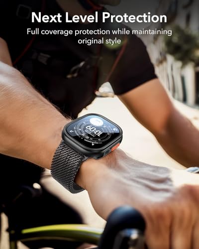 ESR for Apple Watch Ultra 3 /Ultra 2 /Ultra Case with Screen Protector 49mm (2025) Military Grade Protection, Aluminum Alloy Case with 2 Pack Armorite Glass Protector Set, Stay Original, Black