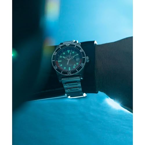 Timex Men's Deep Water Reef 41mm Watch - Stainless Steel Bracelet Black Dial Stainless Steel Case