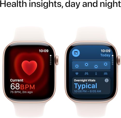 Apple Watch Series 10 [GPS + Cellular, 46mm] - Rose Gold Aluminum Case with Light Blush Sport Band, M/L (Renewed)