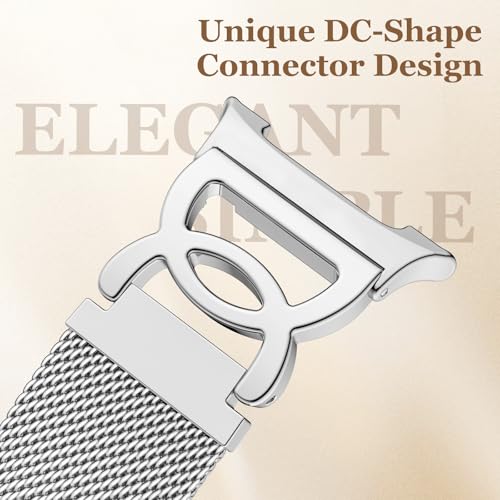 Adorve Metal Strap Compatible with Galaxy Watch 8 Band 40mm 44mm, Galaxy Watch 8 Classic Band 46mm, Milanese Magnetic No Gap Strap for Samsung Watch Bands for Women with Unique Design