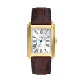 Fossil Men's Watch, Carraway Quartz Stainless Steel Three-Hand Leather Watch for Men, Gold/Brown