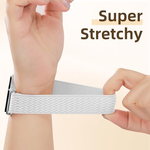 Easuny 12 Pack Stretchy Bands Compatible with Samsung Galaxy Watch 8 Band 40mm 44mm, Samsung Galaxy Watch 8 Classic 46mm Loop, Elastic Nylon Fabric No Gap Sport Strap Replacement for Women Men