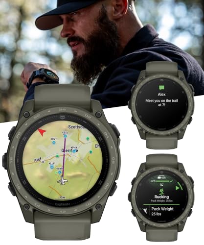Wearable4U Garmin Tactix 8 51mm Cerakоtе, Premium Tactical GPS Smartwatch, AMOLED Display, Applied Ballistics Solver, Olive Drab Cerakоtе Coating PowerBank Bundle