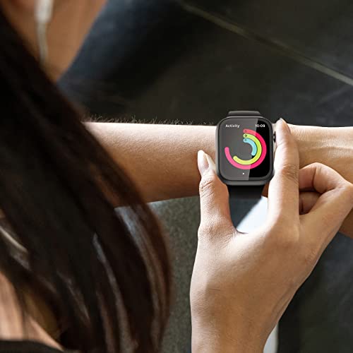 2 Pack Case with Tempered Glass Screen Protector for Apple Watch SE3(2025) SE2 Series 6/5/4/SE 40mm,JZK Slim Guard Bumper Full Coverage Hard PC Protective Cover Ultra-Thin Cover for iWatch 40mm,Clear