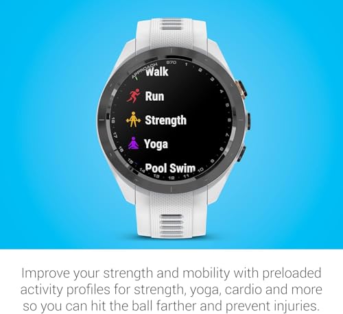 Garmin Approach S70 (White, 42mm) Golf GPS Smartwatch PlayBetter Bundle