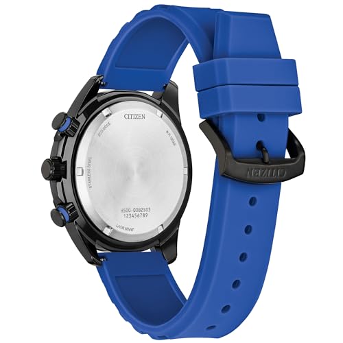 Citizen Men's Eco-Drive Sport Casual Brycen Watch, Blue Silicone Strap, Chronograph (Model: AT2586-05E)