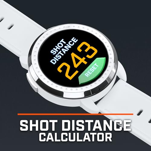 Bushnell Golf iON Elite GPS Watch – Color Touchscreen, Slope‑Adjusted Yardages, 38,000+ Courses, Shot Tracker, USB‑C, Magnetic Charger – White