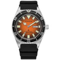 Citizen Men's Automatic Promaster Sea Dive Watch, Black Polyurethane Strap, Orange Dial, Day/Date (Model: NY0120-01Z)