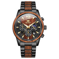 OLEVS Men Watch Analog Quartz Wood Wirst Watches Luxury Dress Chronograph Stainless Steel Waterproof Luminous Watches Men Gift