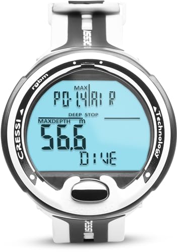 Cressi Leonardo 2.0 Dive Computer - White/Black - Backlit & Water Resistant Dive Watch - Nitrox & Gauge Diving Computer - Sport Watch