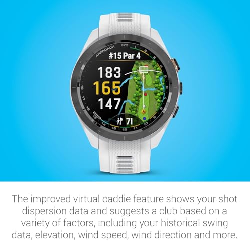Garmin Approach S70 (White, 42mm) Golf GPS Smartwatch PlayBetter Bundle