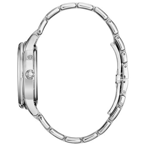 Citizen Women's Eco-Drive Calendrier, Moon Phase Diamond Accents Dial, Silver-Tone Stainless Case and Bracelet Watch (Model: FD0000-52N)