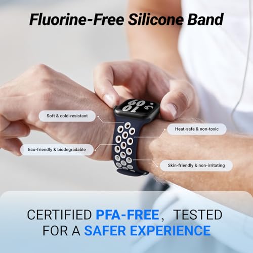 5 Pack Sport Bands Compatible with Apple Watch Band 44mm 45mm 46mm 42mm 41mm 40mm 38mm 49mm for Men Women, Breathable Silicone Wrist Strap for iWatch Series 11 10 9 8 7 6 5 4 3 2 1 SE3 2 1 Ultra3 2 1