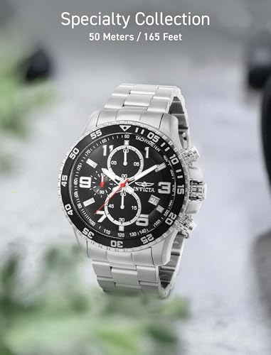 Invicta Men's 14875 Specialty Chronograph Black Textured Dial Stainless Steel Watch