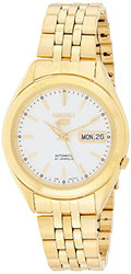 Seiko Men's SNKL26 Gold Plated Stainless Steel Analog with White Dial Watch