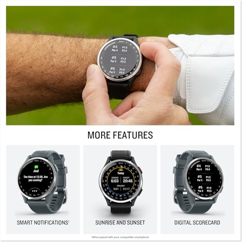 Garmin Approach S44 (Silver/Black) Golf GPS Smartwatch PlayBetter Bundle