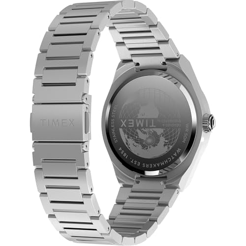Timex Men's Continental 39mm Watch - Stainless Steel Bracelet Black Dial Stainless Steel Case