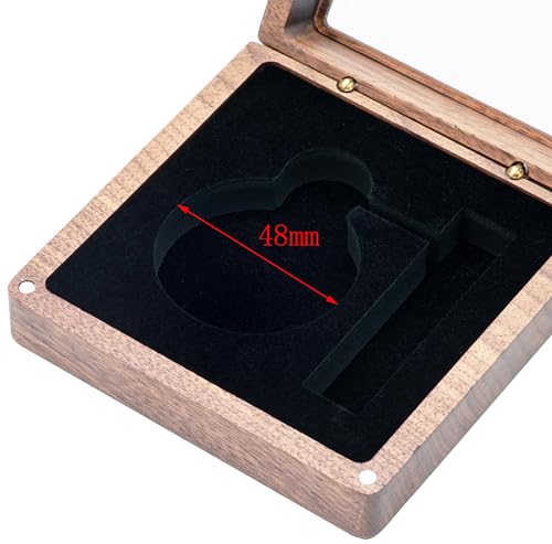 COSISO Walnut Wood Pocket Watch Box with Clear Acrylic Lid Portable Single Pocket Watch Display Storage Travel Case Organizer for Men Women (Contain Chain Clamp Slot)