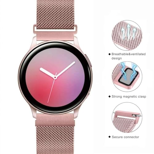JOHIP Milanese Bands Compatible with Samsung Galaxy Watch 7 6 5 4 FE Band 40mm 44mm 45mm/Watch 6 4 Classic 4 42mm 46mm 43mm 47mm/Active 2, 20mm Stainless Steel Mesh Loop Sport Strap