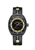 Hamilton American Classic Pan Europ Day Date Automatic Watch, 42mm Stainless Steel Case, Swiss Made, Black Dial Analog Wrist Watch, 50m Waterproof, Sapphire Crystal, Cow Leather Strap