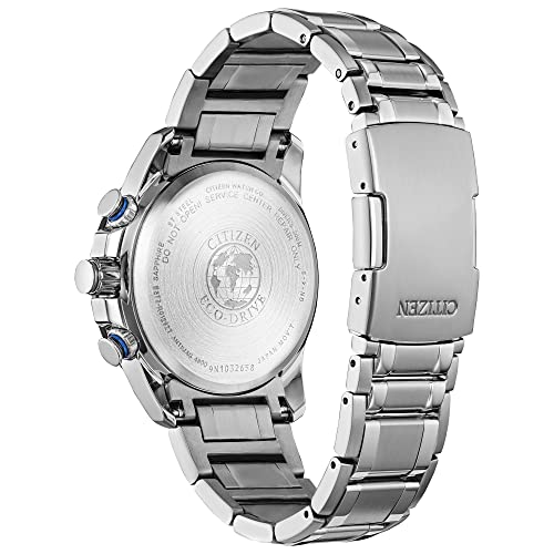 Citizen Men's Eco-Drive Sport Luxury PCAT Chronograph Super Titanium™ Watch, Power Reserve Indicator, Black Dial, 42mm (Model: CB5908-57E)