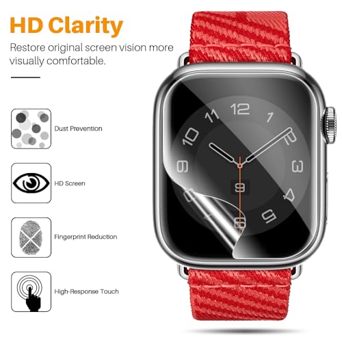 LK 6 Pack for Apple Watch Screen Protector 45mm Series 9 8 7 [New Version] Anti-Scratch, Self-Healing Soft TPU Screen Protector for Apple Watch 45mm, Bubble Free, HD Transparent, Touch Sensitive