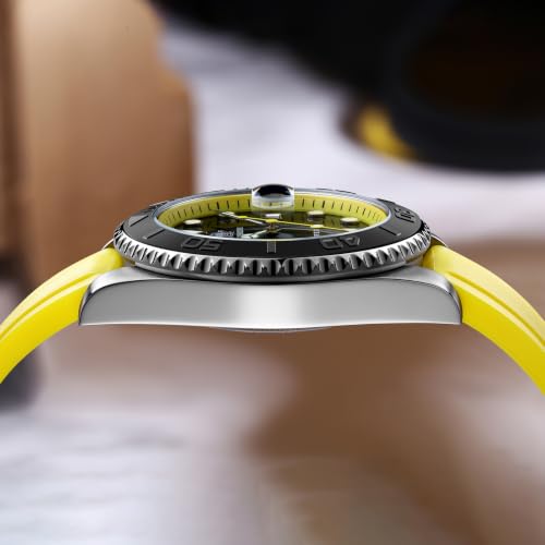 ADDIESDIVE Casual Men's Dive Watch 200 M Waterproof Luminous Yellow Rubber Band Analog Quartz Watches for Men