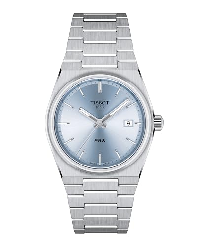 Tissot Unisex Tissot PRX 35mm 316L Stainless Steel case Quartz Watch, Grey, Stainless Steel, 11 (T1372101135100)