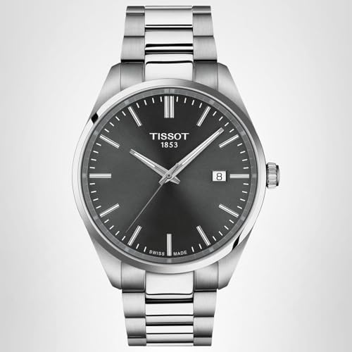 Tissot PR 100 Quartz 40mm, Swiss Quartz Watch for Men, Stainless Steel Case, Grey Dial, T1504101108100