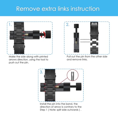 FINTIE 20mm Metal Bands Compatible with Garmin Vivoactive 6/5/3/3 Music, Venu Sq/Venu 2 Plus, Forerunner 55/165/245/645, Samsung Galaxy Watch 42mm/Active 2 1, Black