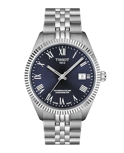 Tissot Ballade Powermatic 80 COSC 39mm, Swiss Automatic Watch for Men, Stainless Steel Case, Blue Dial, T1564081104300