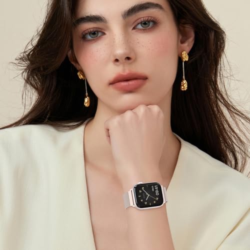 Original Stainless Steel Mesh Loop Compatible with Apple Watch Bands 38mm 40mm 41mm 42mm 44mm 45mm 46mm 49mm Women Men, Magnetic Clasp Replacement for iWatch Strap Series 11 10 9 8 7 6 5 4 Ultra SE